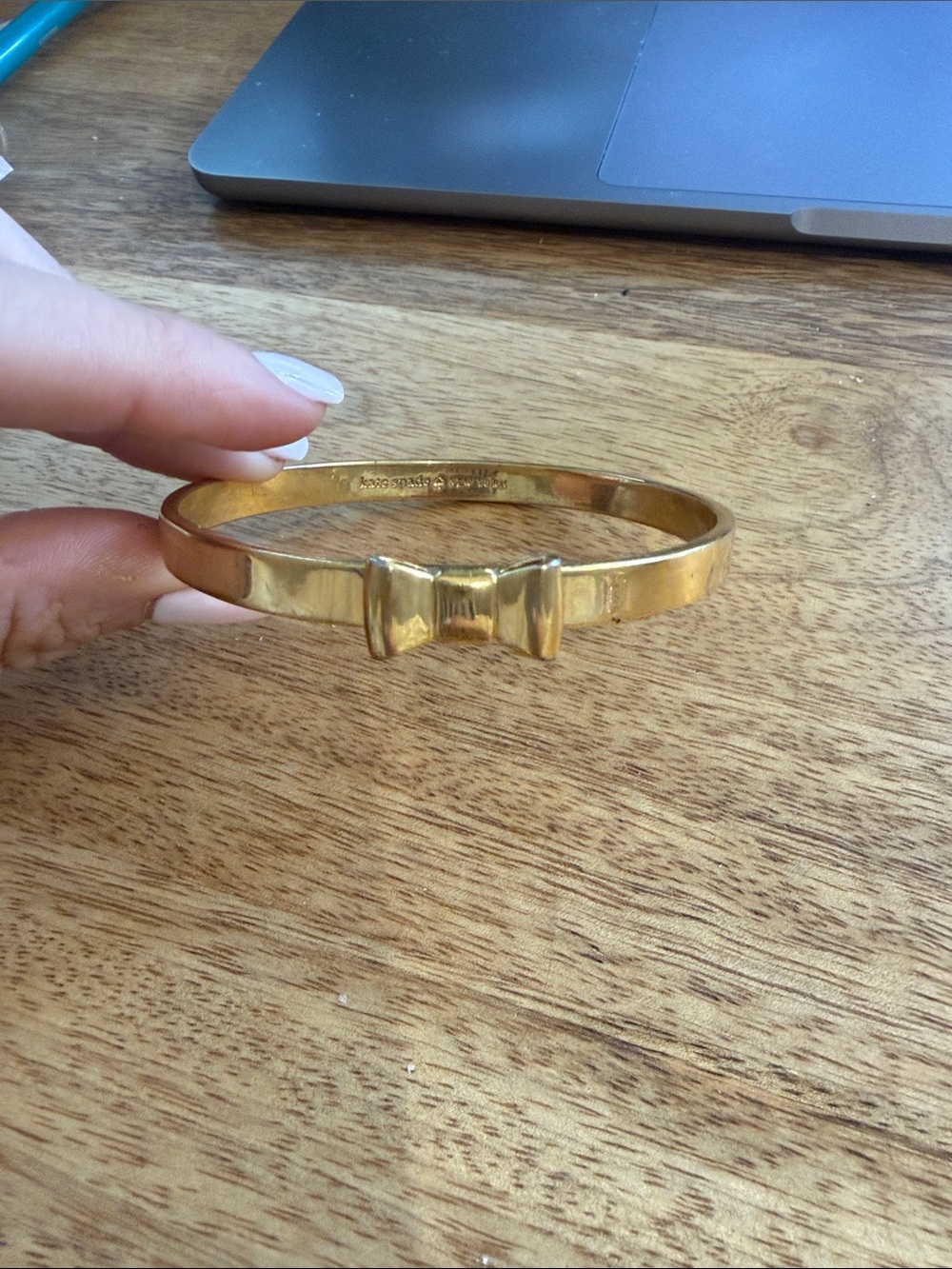 kate spade gold-tone bow bangle bracelet